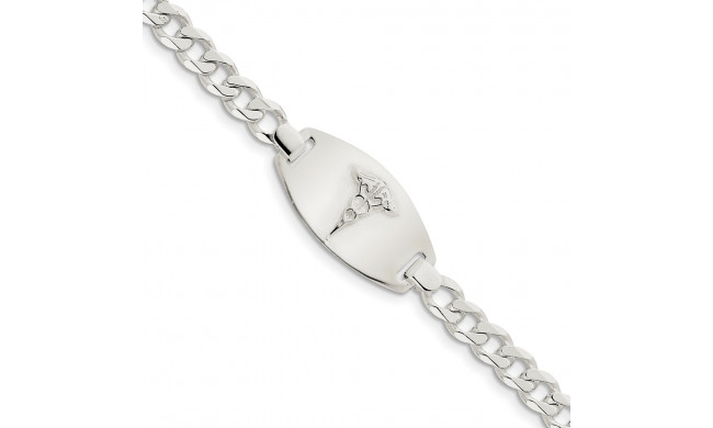 Quality Gold Sterling Silver Medical Jewelry Curb Link Bracelet - XSM156-7.25