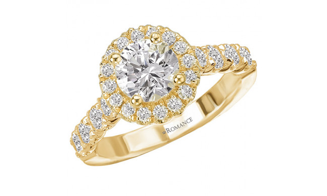 18k Yellow Gold Halo Diamond Engagement Ring