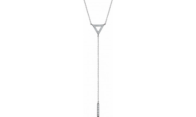 14K White 1/6 CTW Diamond Triangle & Bar Y 16-18 Necklace - 65230060000P