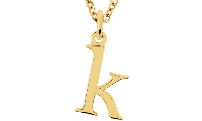 14K Yellow Lowercase Initial k 16 Necklace - 8578070030P