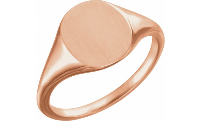 14K Rose 11x9 mm Oval Signet Ring - 51552103P