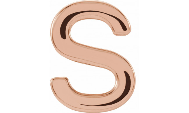14K Rose Single Initial S Earring - 86800211P