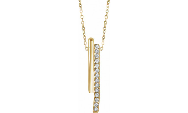 14K Yellow 1/5 CTW Diamond 16-18 Bar Necklace - 65234660001P