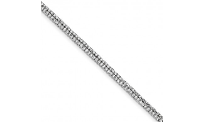 Quality Gold Sterling Silver Rhodium-plated CZ  1.5 inch ext. Bracelet - QX968CZ