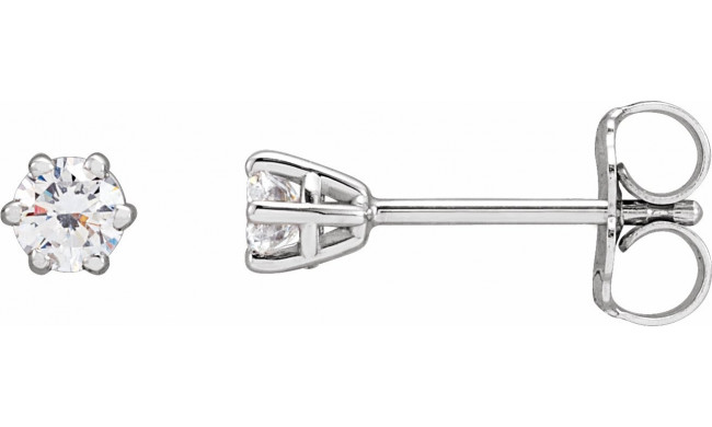 14K White 3.2 mm SI2-SI3 1/4 CTW Diamond 6-Prong Wire Basket Earrings - 292366100P