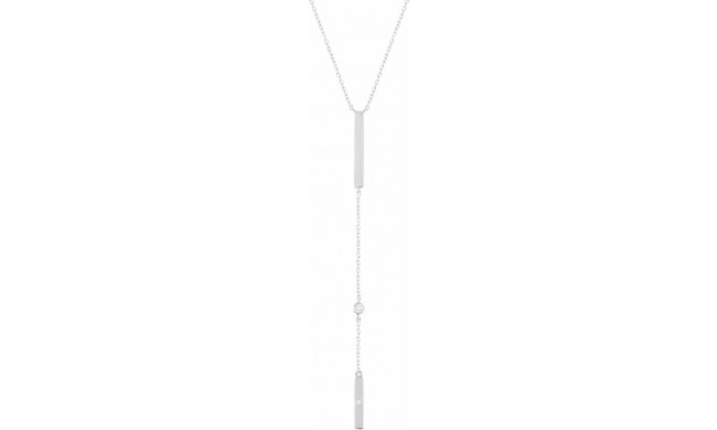 14K White .06 CTW Diamond Bar 16-18 Necklace - 65230260000P