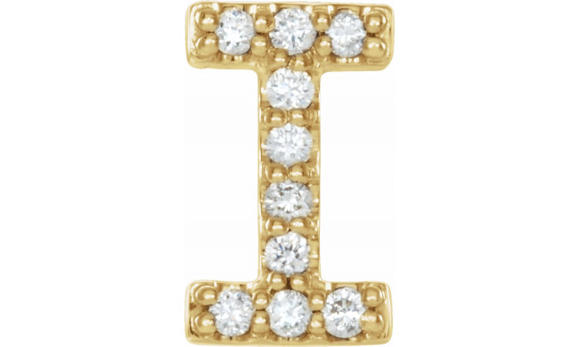 14K Yellow .04 CTW Diamond Single Initial I Earring - 867976041P