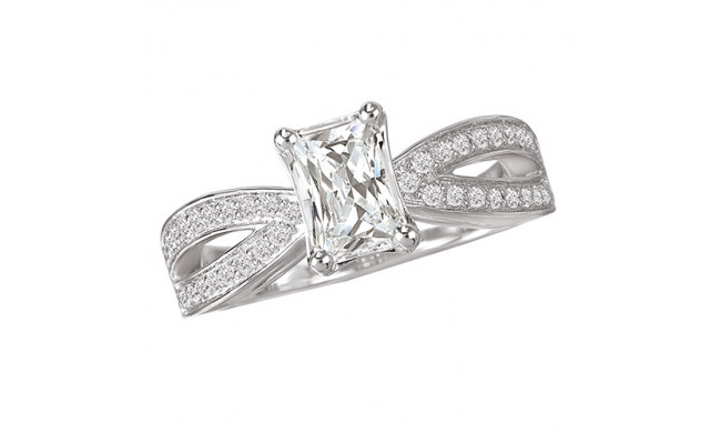 La Vie 14k White Gold Semi-Mount Engagement Ring