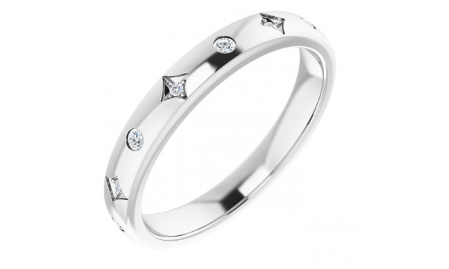 14K White 1/10 CTW Diamond Anniversary Band - 123800600P