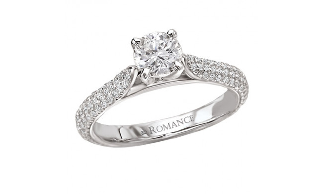 Romance 18k White Gold Semi-Mount Diamond Engagement Ring