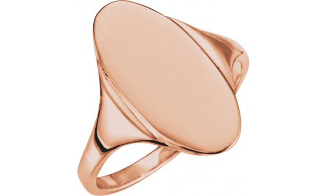 14K Rose 16.4x8.5 mm Oval Signet Ring - 52036400P