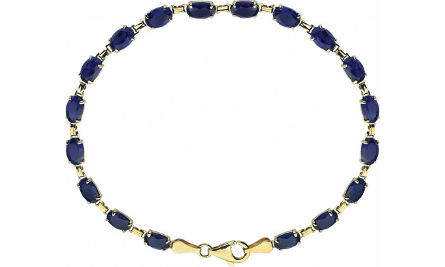 14K Yellow Lab-Grown Blue Sapphire 7.25 Bracelet - 651539100P