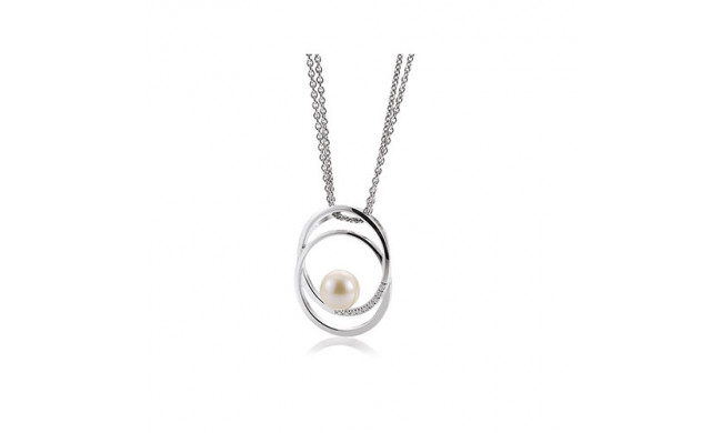 14k White Gold Breuning Cultured Pearl Pendant