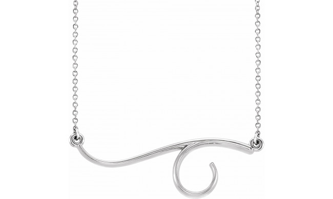 14K White Freeform Bar 16 Necklace - 86304101P