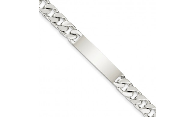 Quality Gold Sterling Silver 8.5inch Polished Engraveable Curb Link ID Bracelet - QID136-8.5