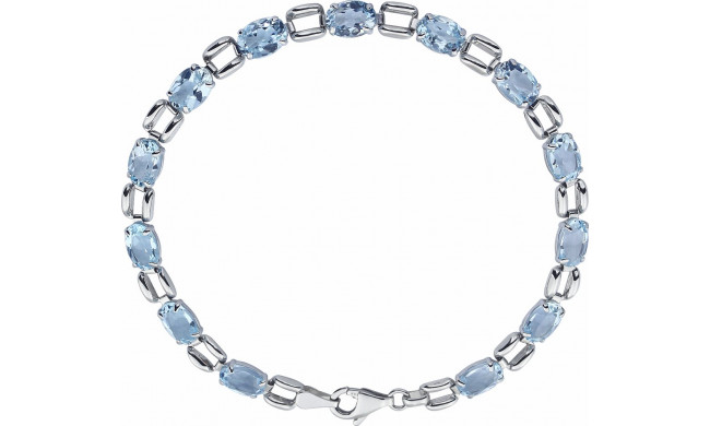 14K White 7x5 mm Oval Sky Blue Topaz 7 Bracelet - 65120360000P