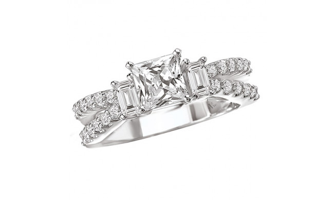 La Vie 14k White Gold Semi-Mount Engagement Ring