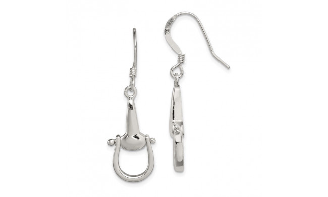 Quality Gold Sterling Silver Polished Stirrup Dangle Earrings - QE6939