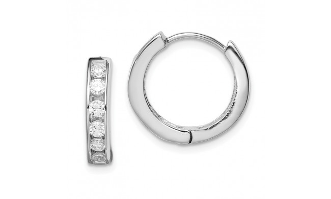 Quality Gold Sterling Silver Rhodium-plated CZ Hoop Earrings - QE1804