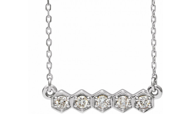 14K White 1/5 CTW Diamond Bar 16-18 Necklace - 86609605P