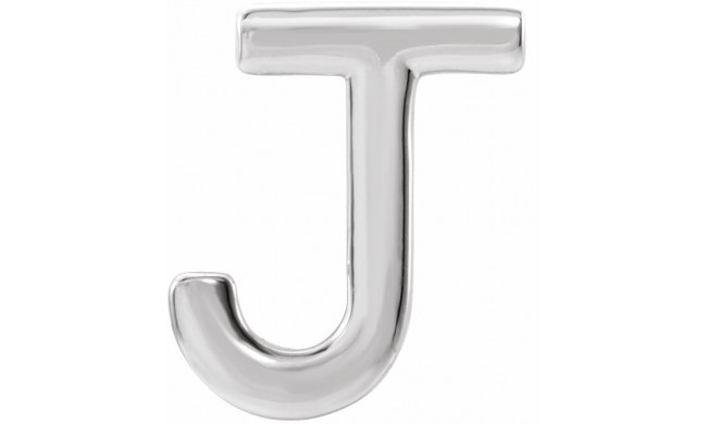 14K White Single Initial J Earring - 86800155P