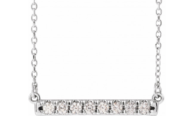 14K White 1/4 CTW Diamond French-Set Bar 18 Necklace - 86969715P