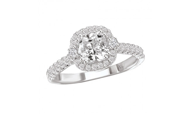 La Vie 14k White Gold Halo Semi-Mount Diamond Engagement Ring