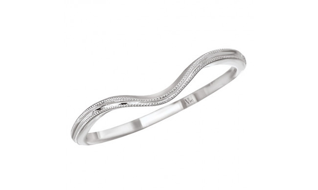 14k White Gold Curved Wedding Band