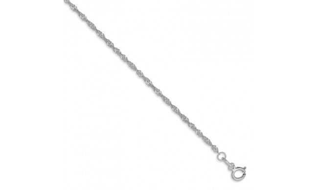 Quality Gold 14k White Gold 1.4mm Singapore Chain Anklet - PEN123-10