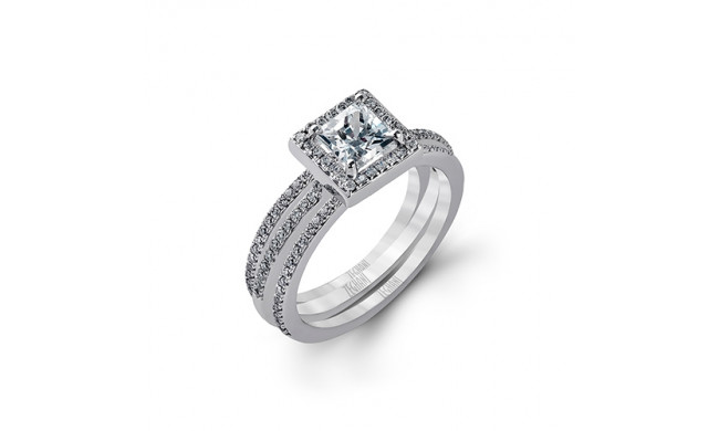 Zeghani 14k White Gold Diamond Engagement Ring