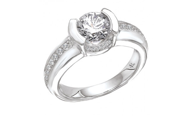 18k White Gold Semi-Mount Diamond Engagement Ring