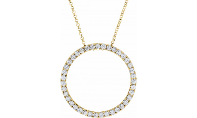 14K Yellow 1 CTW Diamond Circle 18 Necklace - 658311006P