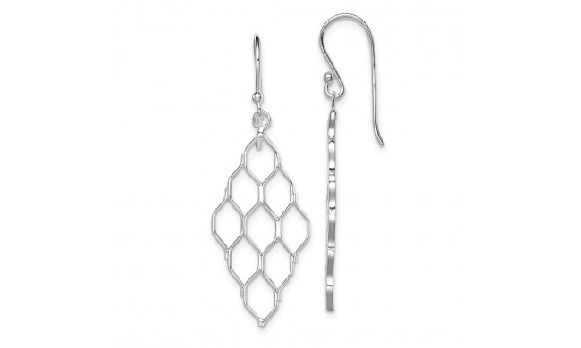 Quality Gold Sterling Silver Rhodium Plated Honeycomb Dangle Earrings - QE8911