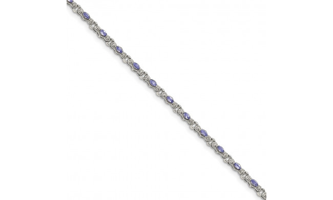 Quality Gold Sterling Silver Polished Tanzanite 7.5 inch Bracelet - QX975TZ