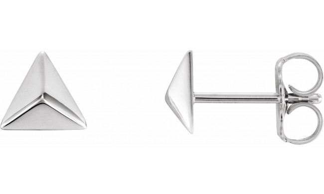 14K White Pyramid Earrings - 86536600P