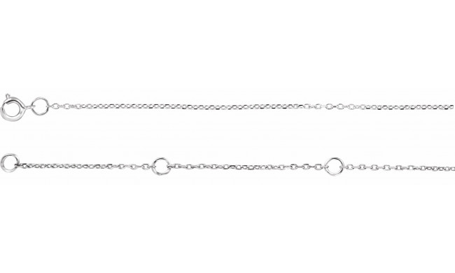 14K White 1 mm Adjustable Diamond-Cut Cable Chain 6 1/2-7 1/2 Bracelet - CH12360039P