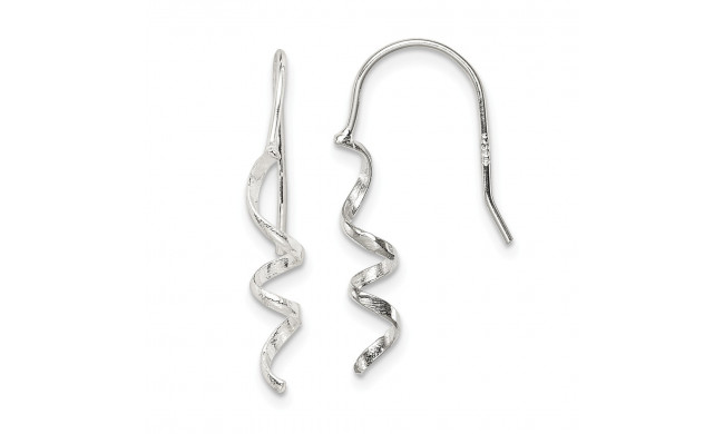 Quality Gold Sterling Silver Spiral Dangle Shepherd Hook Earrings - QE8821