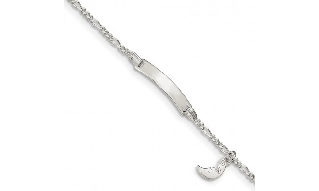 Quality Gold Sterling Silver Children's ID with Moon Charm Bracelet - QID216-4.5