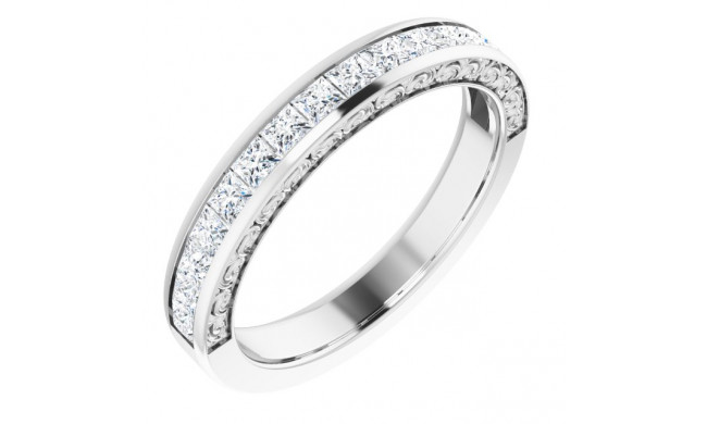 14K White 7/8 CTW Square Diamond Anniversary Band - 1227526000P