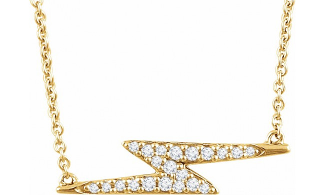 14K Yellow 1/8 CTW Diamond Lightning Bolt 16-18 Necklace - 65214060000P