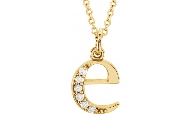 14K Yellow .03 CTW Diamond Lowercase Initial e 16 Necklace - 8580360013P