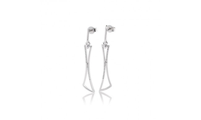 14k White Gold Breuning Diamond Drop Earrings