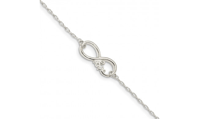 Quality Gold Sterling Silver Polished infinity Sign  LOVE 7.5 inch Bracelet - QG4231-7.5
