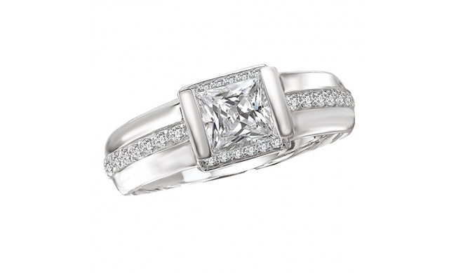 14k White Gold Semi-Mount Diamond Engagement Ring