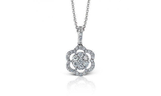 Zeghani 14k White Gold Diamond Pendant