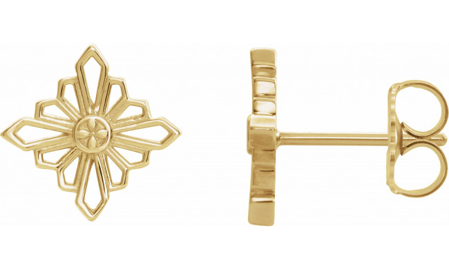 14K Yellow Geometric Earrings with Backs - 86985601P