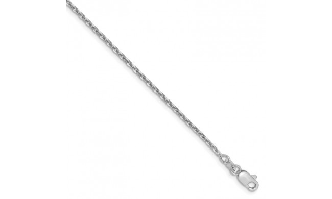 Quality Gold 14k White Gold Solid Diamond-cut Cable Chain Anklet - PEN149-10