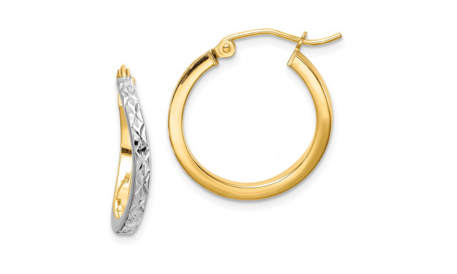 Quality Gold Sterling Silver Rhodium-plated & Vermeil  Square Tube Hoop Earrings - QE8437