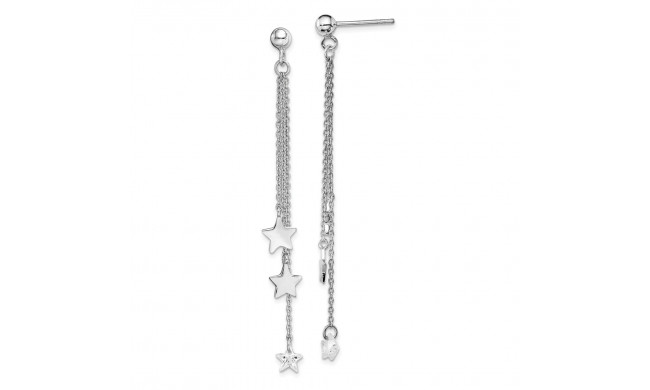 Quality Gold Sterling Silver Rhodium-plated Star Post Dangle Earrings - QE11921