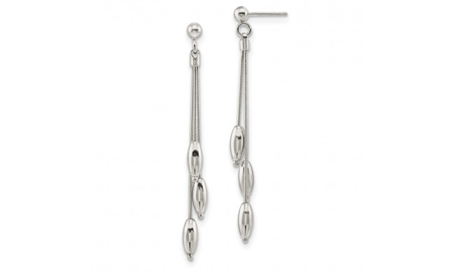 Quality Gold Sterling Silver Rhodium-plated Polished Dangle Post Earrings - QE13058